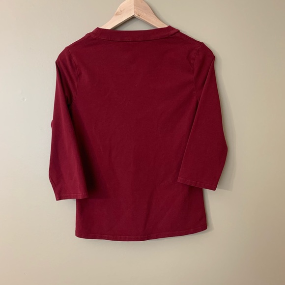 2/$20 Ricki’s Maroon V-neck 3/4 Sleeve Top - Picture 6 of 6